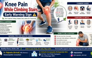 Knee Pain While Climbing Stairs Early Warning Sign showing knee joint pain, stiffness, swelling and arthritis warning symptoms